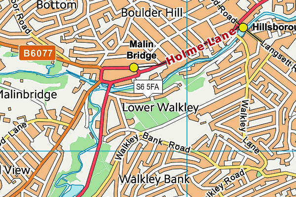 S6 5FA map - OS VectorMap District (Ordnance Survey)