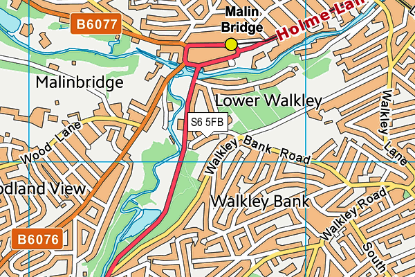 S6 5FB map - OS VectorMap District (Ordnance Survey)