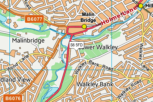 S6 5FD map - OS VectorMap District (Ordnance Survey)