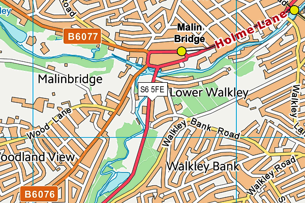 S6 5FE map - OS VectorMap District (Ordnance Survey)