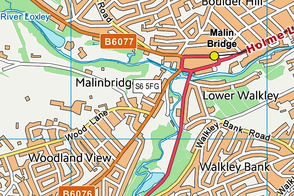 S6 5FG map - OS VectorMap District (Ordnance Survey)