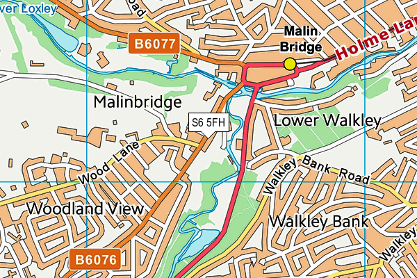 S6 5FH map - OS VectorMap District (Ordnance Survey)