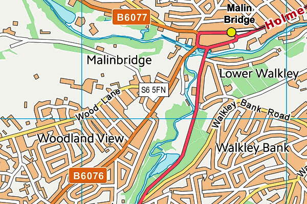 S6 5FN map - OS VectorMap District (Ordnance Survey)