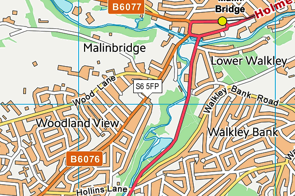 S6 5FP map - OS VectorMap District (Ordnance Survey)