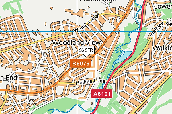 S6 5FR map - OS VectorMap District (Ordnance Survey)