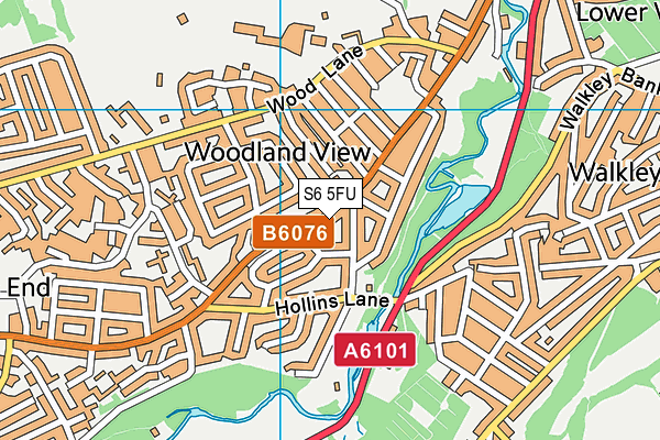S6 5FU map - OS VectorMap District (Ordnance Survey)