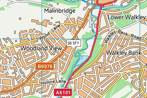 S6 5FY map - OS VectorMap District (Ordnance Survey)