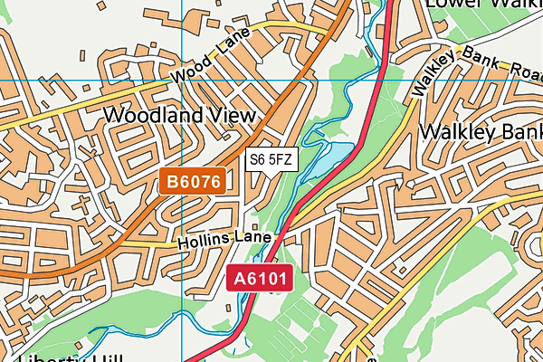 S6 5FZ map - OS VectorMap District (Ordnance Survey)