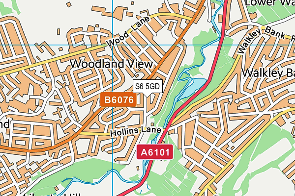 S6 5GD map - OS VectorMap District (Ordnance Survey)