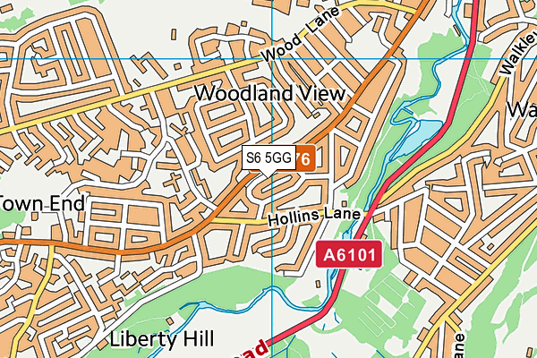 S6 5GG map - OS VectorMap District (Ordnance Survey)