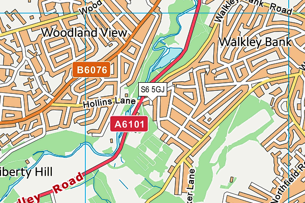 S6 5GJ map - OS VectorMap District (Ordnance Survey)