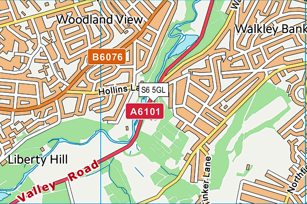 S6 5GL map - OS VectorMap District (Ordnance Survey)