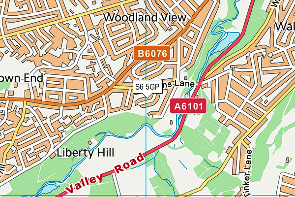 S6 5GP map - OS VectorMap District (Ordnance Survey)