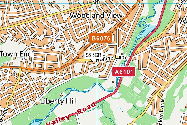 S6 5GR map - OS VectorMap District (Ordnance Survey)