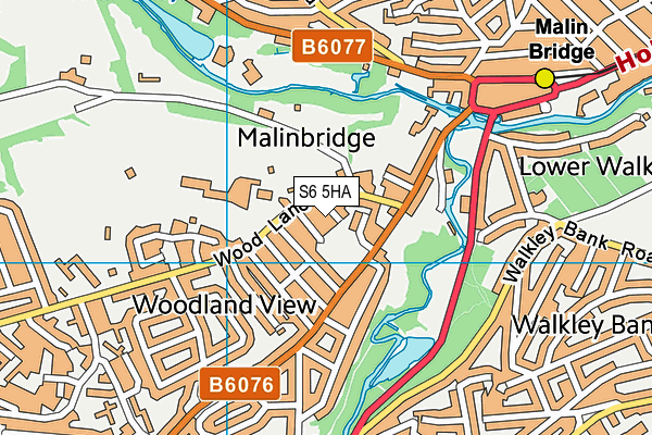 S6 5HA map - OS VectorMap District (Ordnance Survey)