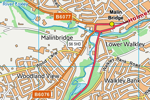 S6 5HD map - OS VectorMap District (Ordnance Survey)