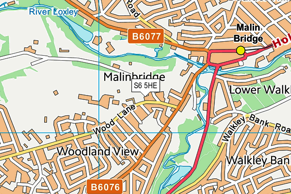 S6 5HE map - OS VectorMap District (Ordnance Survey)