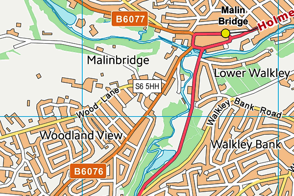 S6 5HH map - OS VectorMap District (Ordnance Survey)