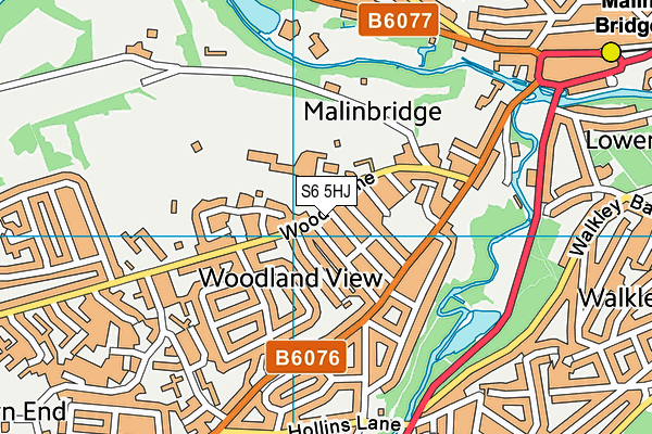 S6 5HJ map - OS VectorMap District (Ordnance Survey)