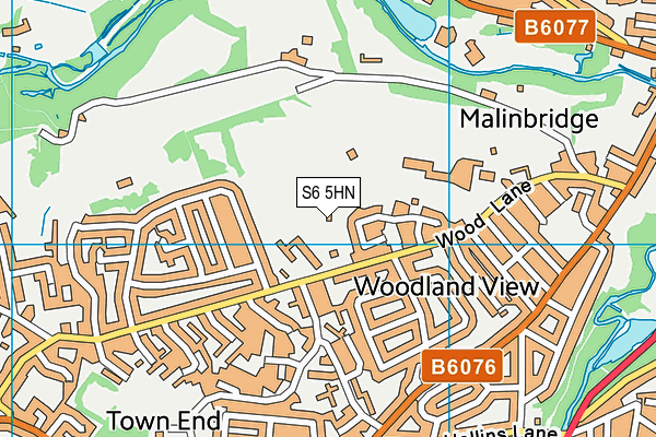 S6 5HN map - OS VectorMap District (Ordnance Survey)