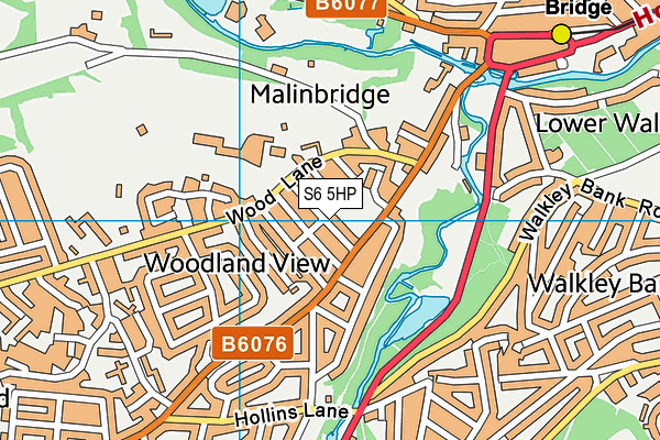 S6 5HP map - OS VectorMap District (Ordnance Survey)