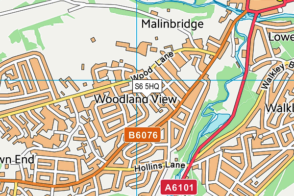 S6 5HQ map - OS VectorMap District (Ordnance Survey)