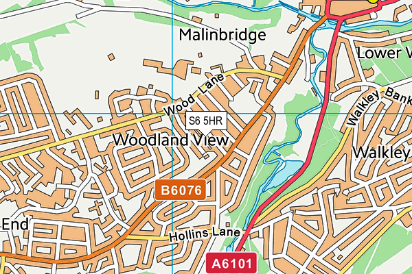 S6 5HR map - OS VectorMap District (Ordnance Survey)