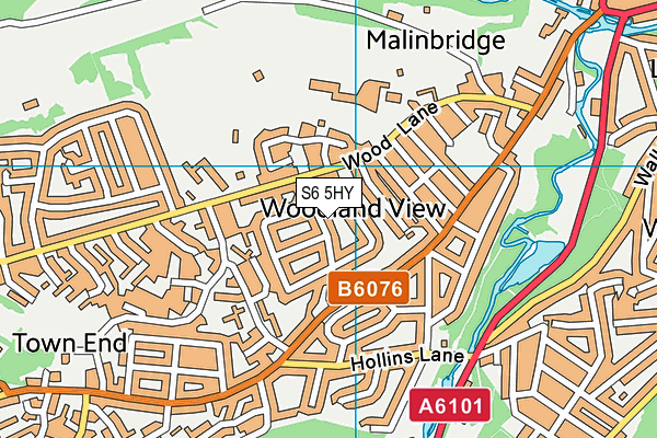 S6 5HY map - OS VectorMap District (Ordnance Survey)