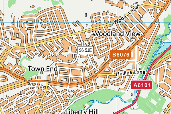 S6 5JE map - OS VectorMap District (Ordnance Survey)