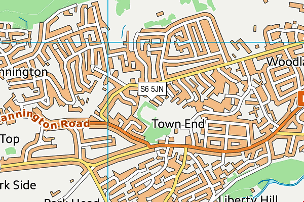 S6 5JN map - OS VectorMap District (Ordnance Survey)