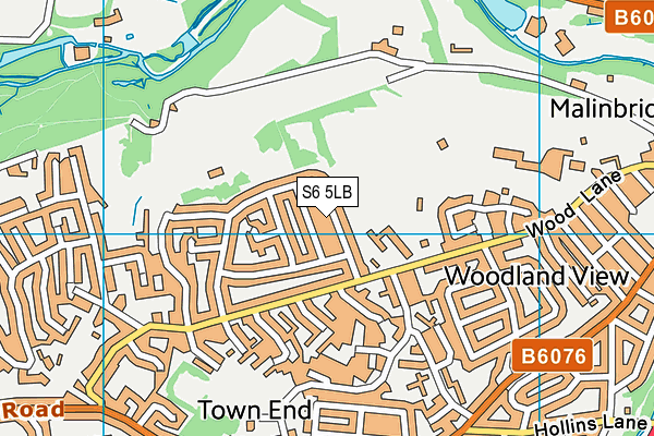 S6 5LB map - OS VectorMap District (Ordnance Survey)