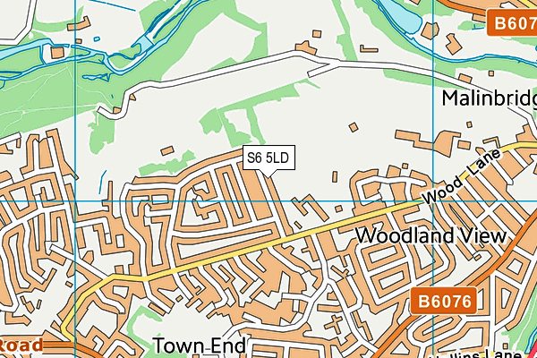 S6 5LD map - OS VectorMap District (Ordnance Survey)