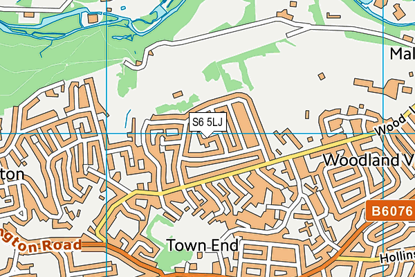 S6 5LJ map - OS VectorMap District (Ordnance Survey)