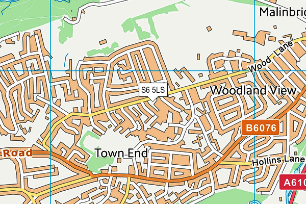 S6 5LS map - OS VectorMap District (Ordnance Survey)