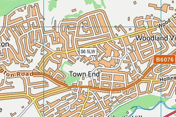 S6 5LW map - OS VectorMap District (Ordnance Survey)