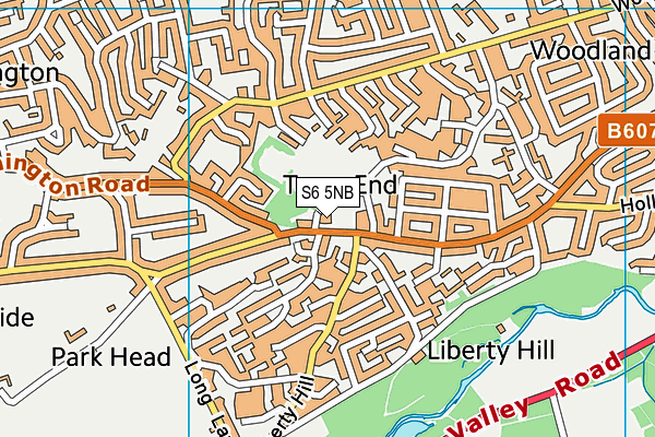 S6 5NB map - OS VectorMap District (Ordnance Survey)