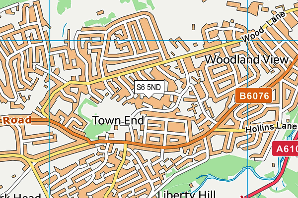 S6 5ND map - OS VectorMap District (Ordnance Survey)