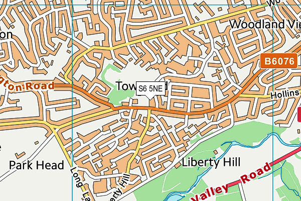 S6 5NE map - OS VectorMap District (Ordnance Survey)