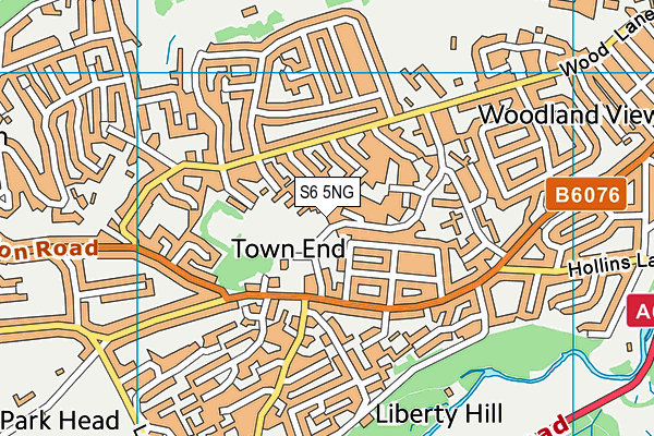 S6 5NG map - OS VectorMap District (Ordnance Survey)