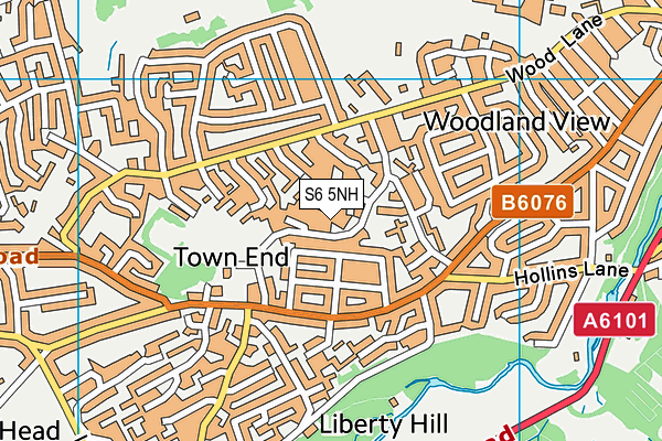 S6 5NH map - OS VectorMap District (Ordnance Survey)