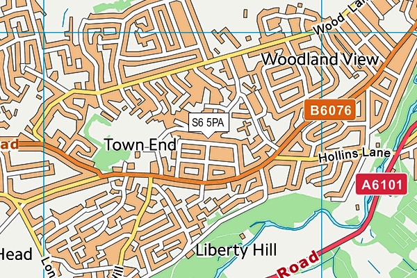 S6 5PA map - OS VectorMap District (Ordnance Survey)