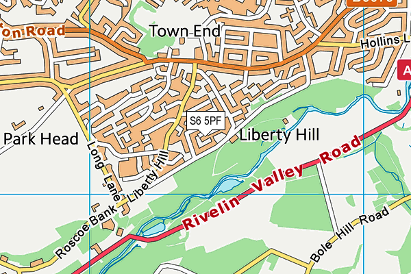 S6 5PF map - OS VectorMap District (Ordnance Survey)