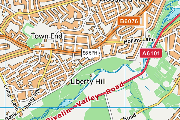 S6 5PH map - OS VectorMap District (Ordnance Survey)