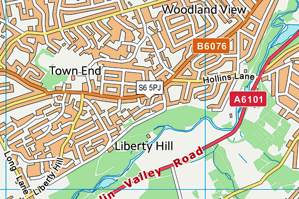 S6 5PJ map - OS VectorMap District (Ordnance Survey)