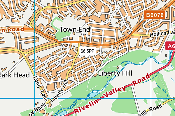 S6 5PP map - OS VectorMap District (Ordnance Survey)