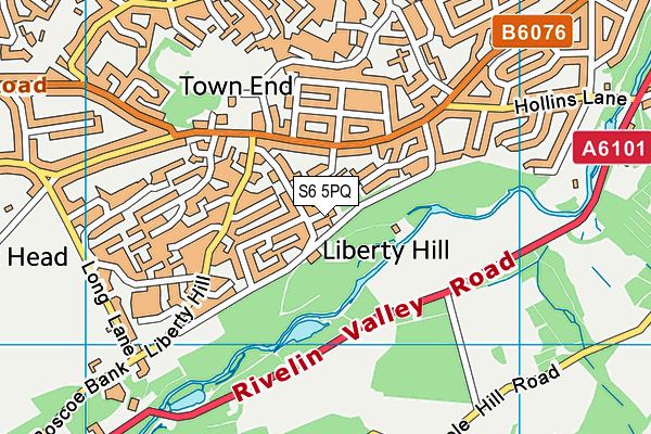 S6 5PQ map - OS VectorMap District (Ordnance Survey)