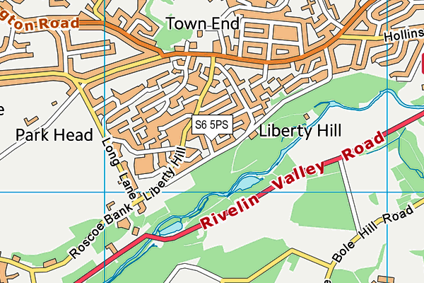 S6 5PS map - OS VectorMap District (Ordnance Survey)