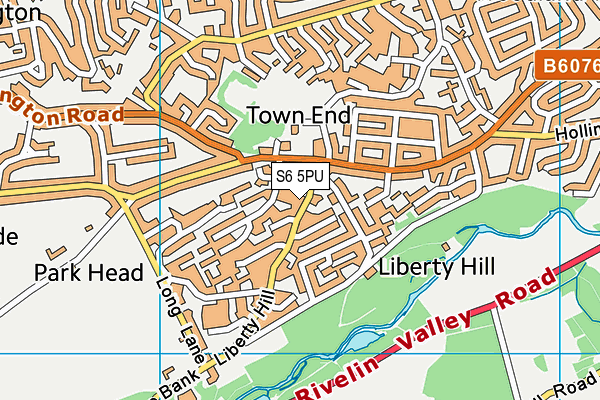 S6 5PU map - OS VectorMap District (Ordnance Survey)