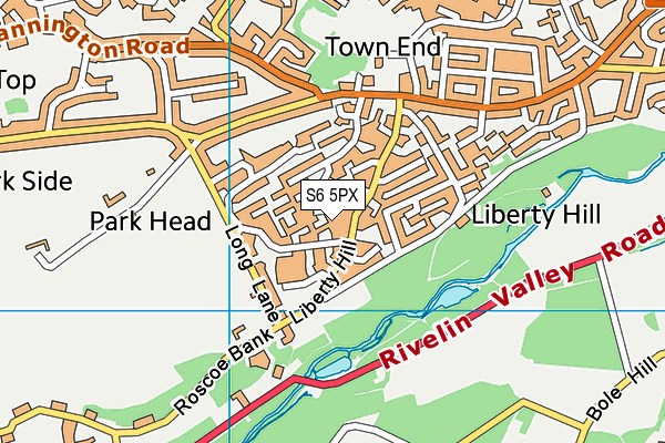 S6 5PX map - OS VectorMap District (Ordnance Survey)