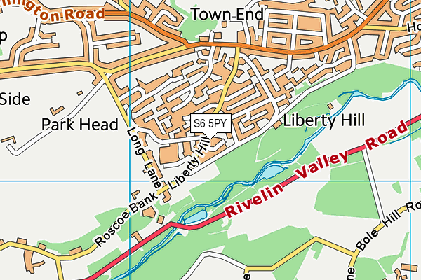 S6 5PY map - OS VectorMap District (Ordnance Survey)